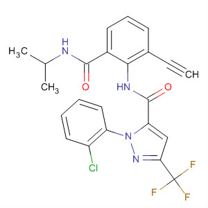 362639-09-6  1H-Pyrazole-5-carboxamide,1-(2-chlorophenyl)-N-[2-ethynyl-6-[[(1-methylethyl)amino]carbonyl]phenyl]-3-(trifluoromethyl)-