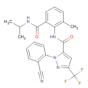 362639-40-5  1H-Pyrazole-5-carboxamide,1-(2-cyanophenyl)-N-[2-methyl-6-[[(1-methylethyl)amino]carbonyl]phenyl]-3-(trifluoromethyl)-