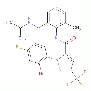 362639-43-8  1H-Pyrazole-5-carboxamide,1-(2-bromo-4-fluorophenyl)-N-[2-methyl-6-[[(1-methylethyl)amino]carbonyl]phenyl]-3-(trifluoromethyl)-