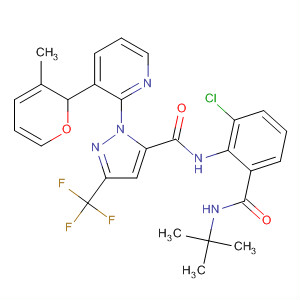 362639-70-1  1H-Pyrazole-5-carboxamide,N-[2-chloro-6-[[(1,1-dimethylethyl)amino]carbonyl]phenyl]-1-(3-methylpyrazinyl)-3-(trifluoromethyl)-