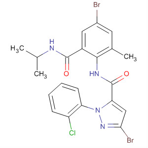 362639-80-3  1H-Pyrazole-5-carboxamide,3-bromo-N-[4-bromo-2-methyl-6-[[(1-methylethyl)amino]carbonyl]phenyl]-1-(2-chlorophenyl)-