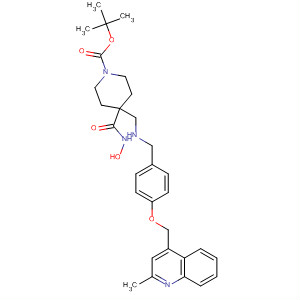 362697-41-4  1-Piperidinecarboxylic acid,4-[(hydroxyamino)carbonyl]-4-[[[4-[(2-methyl-4-quinolinyl)methoxy]benzoyl]amino]methyl]-, 1,1-dimethylethyl ester