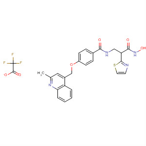 362699-37-4  2-Thiazolepropanamide,N-hydroxy-b-[[4-[(2-methyl-4-quinolinyl)methoxy]benzoyl]amino]-,mono(trifluoroacetate) (salt)
