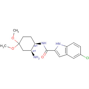 365997-73-5  1H-Indole-2-carboxamide,N-[(1R,2S)-2-amino-4,4-dimethoxycyclohexyl]-5-chloro-, rel-
