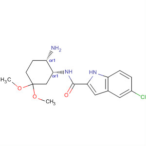 365997-74-6  1H-Indole-2-carboxamide,N-[(1R,2S)-2-amino-5,5-dimethoxycyclohexyl]-5-chloro-, rel-