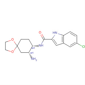 365997-77-9  1H-Indole-2-carboxamide,N-[(7R,8S)-7-amino-1,4-dioxaspiro[4.5]dec-8-yl]-5-chloro-, rel-