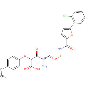 367967-10-0  Acetic acid, (4-methoxyphenoxy)-,2-[[[[5-(2-chlorophenyl)-2-furanyl]carbonyl]amino]thioxomethyl]hydrazide