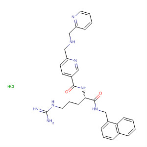 369653-53-2  3-Pyridinecarboxamide,N-[(1S)-4-[(aminoiminomethyl)amino]-1-[[(1-naphthalenylmethyl)amino]carbonyl]butyl]-6-[[(2-pyridinylmethyl)amino]methyl]-, hydrochloride