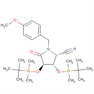 370839-89-7  2-Pyrrolidinecarbonitrile,3,4-bis[[(1,1-dimethylethyl)dimethylsilyl]oxy]-1-[(4-methoxyphenyl)methyl]-5-oxo-, (2R,3S,4R)-