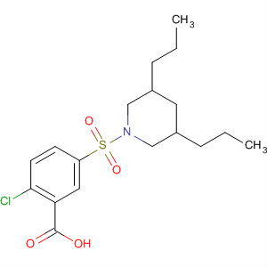 37088-18-9  Benzoic acid, 2-chloro-5-[(3,5-dipropyl-1-piperidinyl)sulfonyl]-