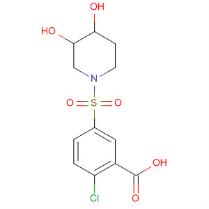 37088-19-0  Benzoic acid, 2-chloro-5-[(3,4-dihydroxy-1-piperidinyl)sulfonyl]-