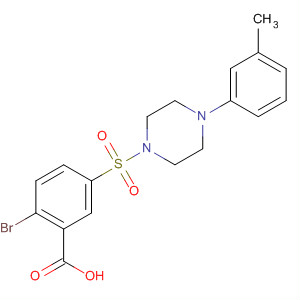 37088-37-2  Benzoic acid, 2-bromo-5-[[4-(3-methylphenyl)-1-piperazinyl]sulfonyl]-