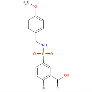 37088-40-7  Benzoic acid, 2-bromo-5-[[[(4-methoxyphenyl)methyl]amino]sulfonyl]-