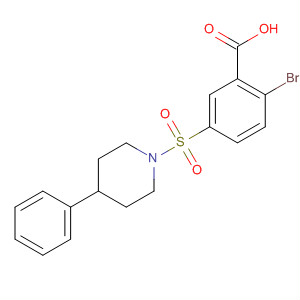 37088-41-8  Benzoic acid, 2-bromo-5-[(4-phenyl-1-piperidinyl)sulfonyl]-