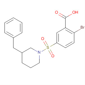 37093-24-6  Benzoic acid, 2-bromo-5-[[3-(phenylmethyl)-1-piperidinyl]sulfonyl]-