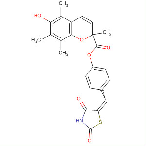 371244-59-6  2H-1-Benzopyran-2-carboxylic acid, 6-hydroxy-2,5,7,8-tetramethyl-,4-[(2,4-dioxo-5-thiazolidinylidene)methyl]phenyl ester, (2S)-