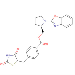 371244-66-5  Benzoic acid, 4-[(2,4-dioxo-5-thiazolidinyl)methyl]-,[(2R)-1-(2-benzoxazolyl)-2-pyrrolidinyl]methyl ester