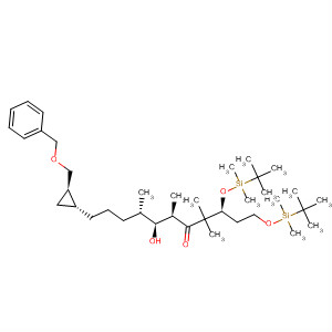 371785-05-6  5-Undecanone,1,3-bis[[(1,1-dimethylethyl)dimethylsilyl]oxy]-7-hydroxy-4,4,6,8-tetramethyl-11-[(1R,2R)-2-[(phenylmethoxy)methyl]cyclopropyl]-, (3S,6R,7S,8S)-