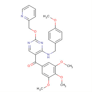 372113-29-6  Methanone,[4-[[(4-methoxyphenyl)methyl]amino]-2-(2-pyridinylmethoxy)-5-pyrimidinyl](3,4,5-trimethoxyphenyl)-