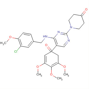 372113-81-0  4-Piperidinone,1-[4-[[(3-chloro-4-methoxyphenyl)methyl]amino]-5-(3,4,5-trimethoxybenzoyl)-2-pyrimidinyl]-