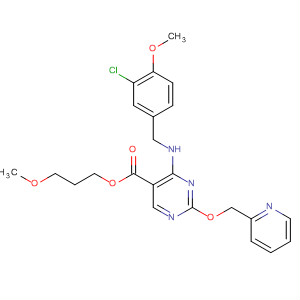 372114-12-0  5-Pyrimidinecarboxylic acid,4-[[(3-chloro-4-methoxyphenyl)methyl]amino]-2-(2-pyridinylmethoxy)-,3-methoxypropyl ester