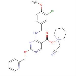 372114-26-6  5-Pyrimidinecarboxylic acid,4-[[(3-chloro-4-methoxyphenyl)methyl]amino]-2-(2-pyridinylmethoxy)-,1-(cyanomethyl)-4-piperidinyl ester
