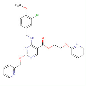 372114-38-0  5-Pyrimidinecarboxylic acid,4-[[(3-chloro-4-methoxyphenyl)methyl]amino]-2-(2-pyridinylmethoxy)-,2-(2-pyridinyloxy)ethyl ester