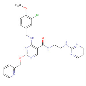 372114-42-6  5-Pyrimidinecarboxamide,4-[[(3-chloro-4-methoxyphenyl)methyl]amino]-2-(2-pyridinylmethoxy)-N-[2-(2-pyrimidinylamino)ethyl]-