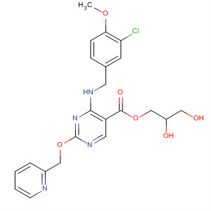 372114-72-2  5-Pyrimidinecarboxylic acid,4-[[(3-chloro-4-methoxyphenyl)methyl]amino]-2-(2-pyridinylmethoxy)-,2,3-dihydroxypropyl ester