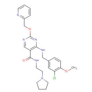 372114-88-0  5-Pyrimidinecarboxamide,4-[[(3-chloro-4-methoxyphenyl)methyl]amino]-2-(2-pyridinylmethoxy)-N-[2-(1-pyrrolidinyl)ethyl]-