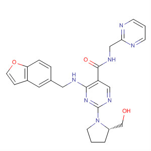 372115-55-4  5-Pyrimidinecarboxamide,4-[(5-benzofuranylmethyl)amino]-2-[(2S)-2-(hydroxymethyl)-1-pyrrolidinyl]-N-(2-pyrimidinylmethyl)-