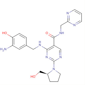 372115-60-1  5-Pyrimidinecarboxamide,4-[[(3-amino-4-hydroxyphenyl)methyl]amino]-2-[(2S)-2-(hydroxymethyl)-1-pyrrolidinyl]-N-(2-pyrimidinylmethyl)-