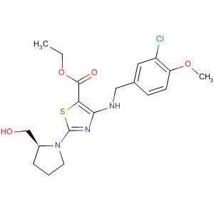 372116-43-3  5-Thiazolecarboxylic acid,4-[[(3-chloro-4-methoxyphenyl)methyl]amino]-2-[(2S)-2-(hydroxymethyl)-1-pyrrolidinyl]-, ethyl ester