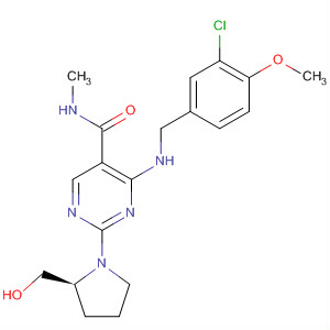 372117-53-8  5-Pyrimidinecarboxamide,4-[[(3-chloro-4-methoxyphenyl)methyl]amino]-2-[(2S)-2-(hydroxymethyl)-1-pyrrolidinyl]-N-methyl-