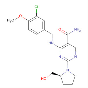 372117-54-9  5-Pyrimidinecarboxamide,4-[[(3-chloro-4-methoxyphenyl)methyl]amino]-2-[(2S)-2-(hydroxymethyl)-1-pyrrolidinyl]-