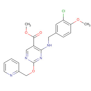 372117-78-7  5-Pyrimidinecarboxylic acid,4-[[(3-chloro-4-methoxyphenyl)methyl]amino]-2-(2-pyridinylmethoxy)-,methyl ester