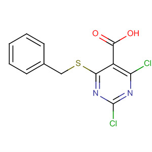 372118-12-2  5-Pyrimidinecarboxylic acid, 2,4-dichloro-6-[(phenylmethyl)thio]-