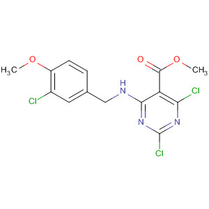 372118-27-9  5-Pyrimidinecarboxylic acid,2,4-dichloro-6-[[(3-chloro-4-methoxyphenyl)methyl]amino]-, methyl ester