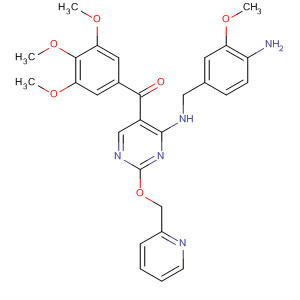 372119-79-4  Methanone,[4-[[(4-amino-3-methoxyphenyl)methyl]amino]-2-(2-pyridinylmethoxy)-5-pyrimidinyl](3,4,5-trimethoxyphenyl)-