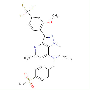 374798-63-7  6H-1,3,6,8a-Tetraazaacenaphthylene,7,8-dihydro-2-[2-methoxy-4-(trifluoromethyl)phenyl]-4,7-dimethyl-6-[[4-(methylsulfonyl)phenyl]methyl]-, (7S)-