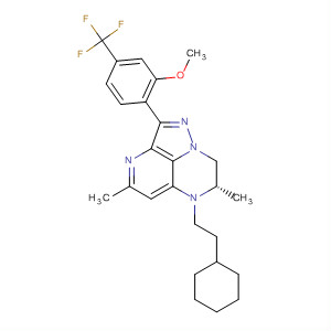 374798-68-2  6H-1,3,6,8a-Tetraazaacenaphthylene,6-(2-cyclohexylethyl)-7,8-dihydro-2-[2-methoxy-4-(trifluoromethyl)phenyl]-4,7-dimethyl-, (7S)-