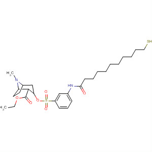374808-78-3  8-Azabicyclo[3.2.1]octane-2-carboxylic acid,3-[[[3-[(11-mercapto-1-oxoundecyl)amino]phenyl]sulfonyl]oxy]-8-methyl-,ethyl ester