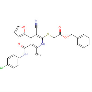 375360-61-5  Acetic acid,[[5-[[(4-chlorophenyl)amino]carbonyl]-3-cyano-4-(2-furanyl)-1,4-dihydro-6-methyl-2-pyridinyl]thio]-, phenylmethyl ester