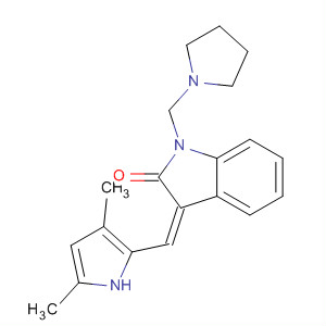 375387-20-5  2H-Indol-2-one,3-[(3,5-dimethyl-1H-pyrrol-2-yl)methylene]-1,3-dihydro-1-(1-pyrrolidinylmethyl)-, (3Z)-