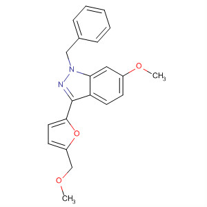 377739-78-1  1H-Indazole,6-methoxy-3-[5-(methoxymethyl)-2-furanyl]-1-(phenylmethyl)-