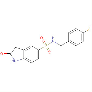 380242-04-6  1H-Indole-5-sulfonamide, N-[(4-fluorophenyl)methyl]-2,3-dihydro-2-oxo-