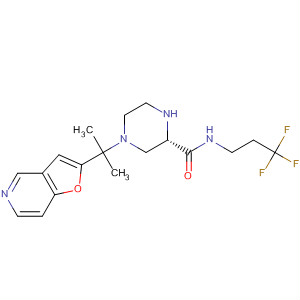 342600-39-9  2-Piperazinecarboxamide,4-(1-furo[3,2-c]pyridin-2-yl-1-methylethyl)-N-(3,3,3-trifluoropropyl)-, (2S)-