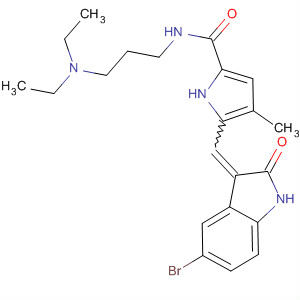 342641-19-4  1H-Pyrrole-2-carboxamide,5-[(5-bromo-1,2-dihydro-2-oxo-3H-indol-3-ylidene)methyl]-N-[3-(diethylamino)propyl]-4-methyl-