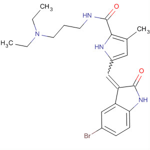 342641-25-2  1H-Pyrrole-2-carboxamide,5-[(5-bromo-1,2-dihydro-2-oxo-3H-indol-3-ylidene)methyl]-N-[3-(diethylamino)propyl]-3-methyl-