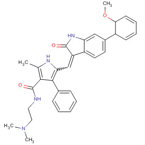 342641-57-0  1H-Pyrrole-3-carboxamide,5-[[1,2-dihydro-6-(2-methoxyphenyl)-2-oxo-3H-indol-3-ylidene]methyl]-N-[2-(dimethylamino)ethyl]-2-methyl-4-phenyl-